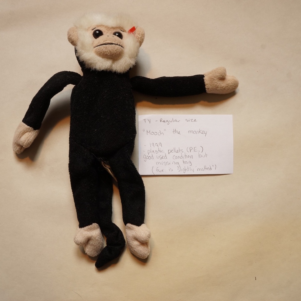 TY - beanie baby - mooch the monkey (1999) no tag